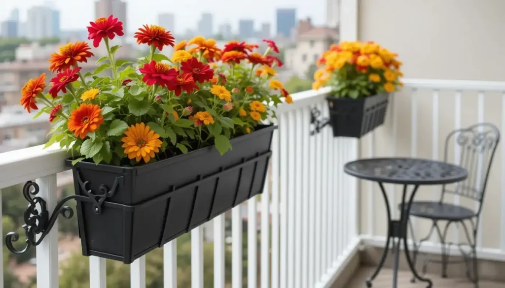 20 Small Balcony Ideas to Instantly Upgrade Your Space 18 Use Railing Planters for Flowers
